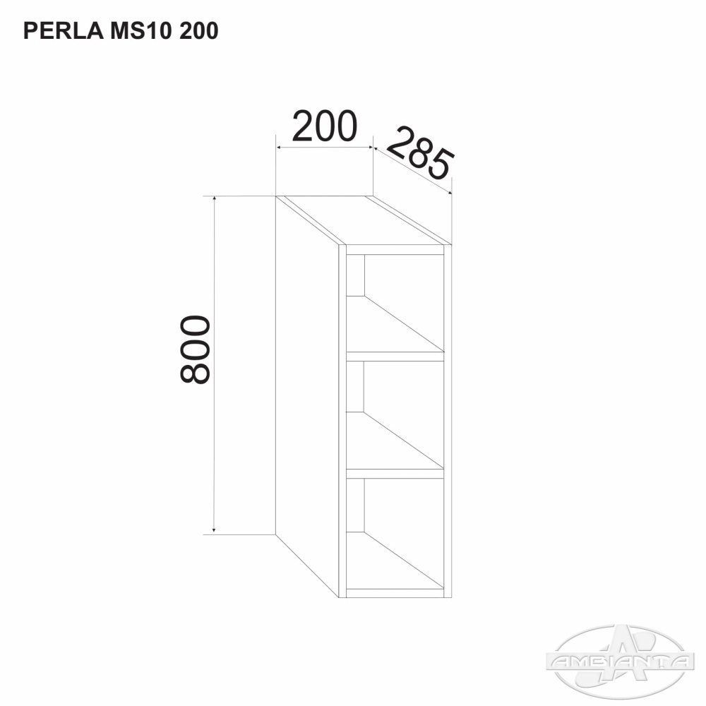 Шкаф PERLA MS10 200 (верхний модуль) — Антрацит