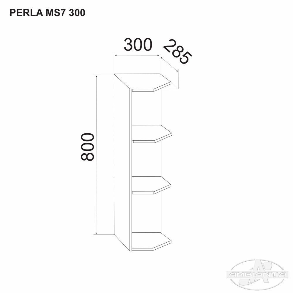 Шкаф PERLA MS7 300 (верхний вспомогательный модуль) — Антрацит