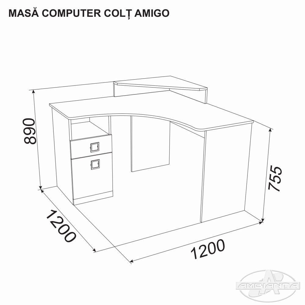 Masa computer — colt AMIGO — Alb