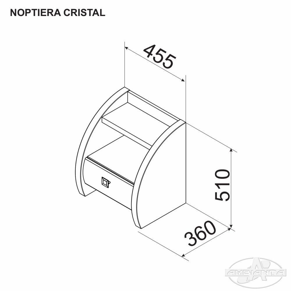 Noptiera CRISTAL — Bej