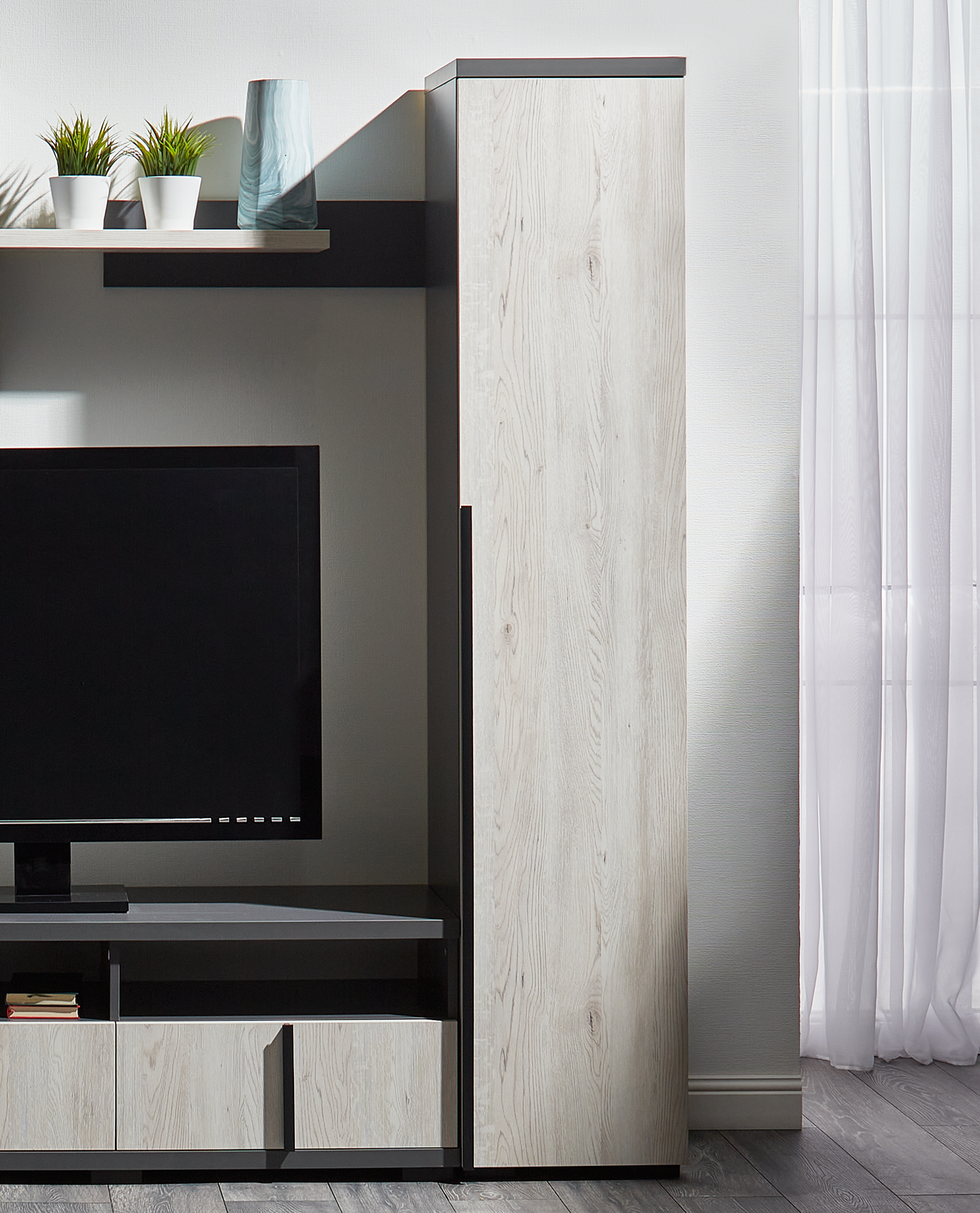 Living DUET dulap penar 0.4 m — Bardolino — Gri