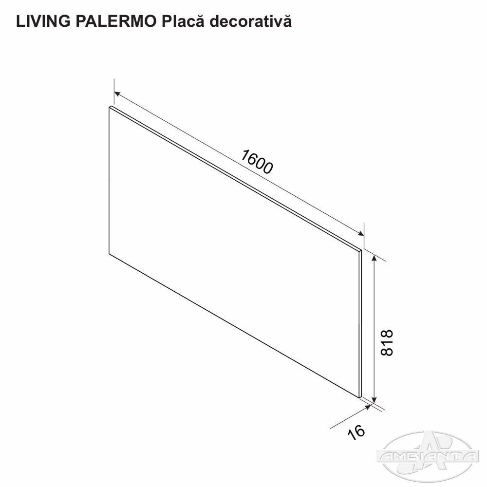 Placă decorativă PALERMO — Bardolino