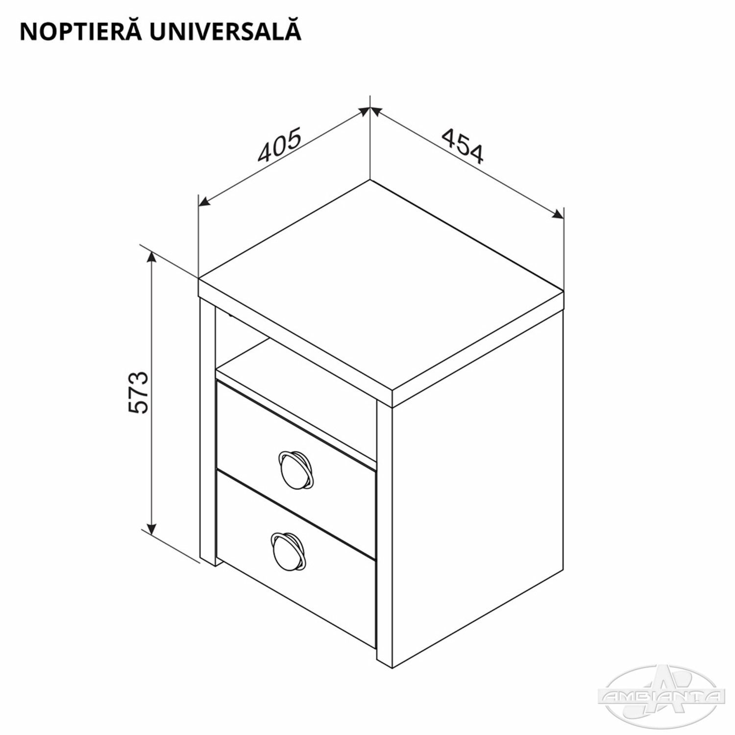 Noptiera universala PAL — Sonoma închis